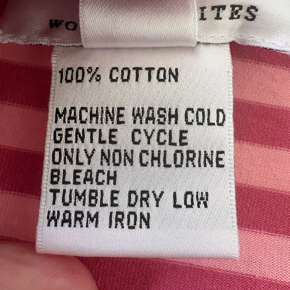 Talbots‎ Petite 3X Long Sleeve Stripe Pink Tee Casual Cotton Classic Comfy Soft